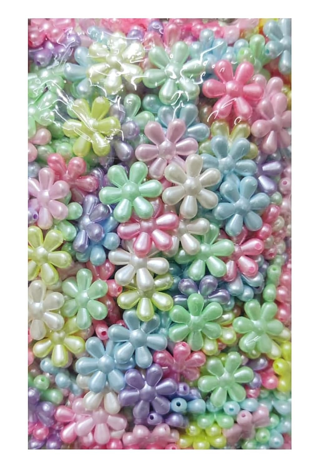 Flower Petales Design Plastic Beads for Art and Craft Work | Bead Jewellery Making Beads for Necklace, Bracelet, and Anklet Craft Making 100gm