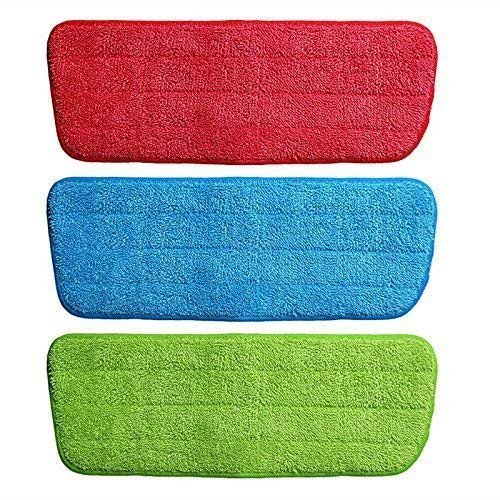 SmartGadgets Microfiber Spray Mop Refill Pad Replacement Heads for Wet Dry Mops, Dust Cleaning Reusable Machine Washable Cleaning Mop Pads Refills (Multicolor -3 Piece)
