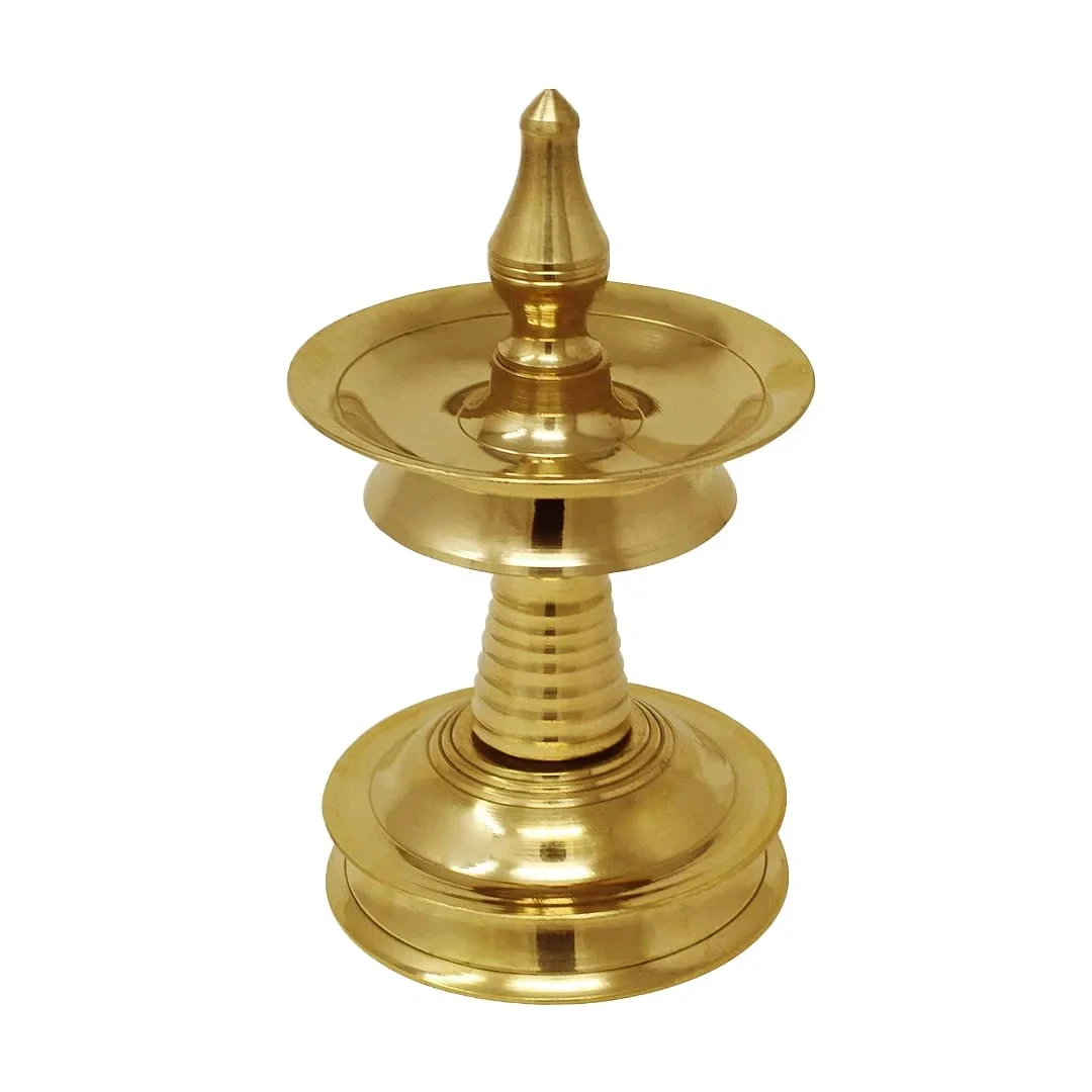 GONATURS Nilavilakku-Kerala Traditional and Elegant Looking Brass Oil Lamp samay Diya | Kuthu Vilakku | Diwali Puja Lamp,Home Decoration Gifting | Fancy deepam/deepak