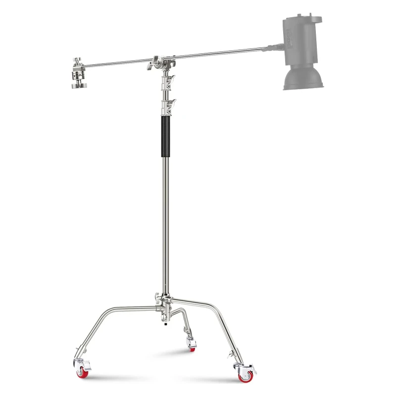 NEEWER Pro 330cm Stainless Steel C Stand with Boom Arm (SC320AC)