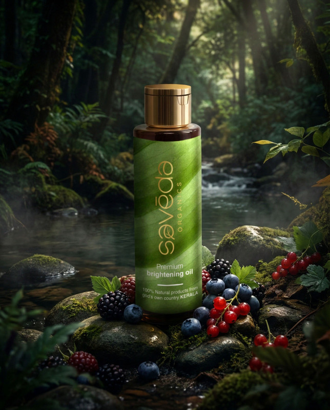 Saveda Organics Premium Brightening Oil (120ml) | Face Oil For Glowing Skin, Reduces Fine Lines And Wrinkles |  Anti-Ageing Formulation for Dark Spots, Uneven Skin Tone