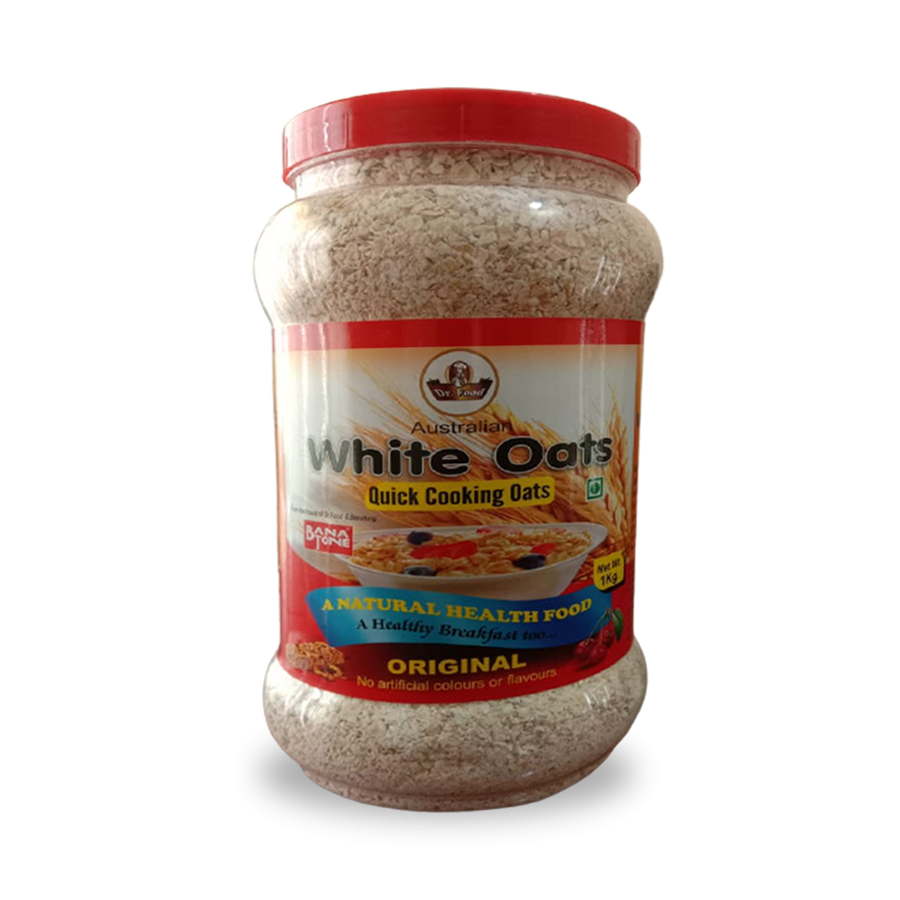 Dr Food Australian White Oats - Container | 100% Natural Whole Grain | High Protein And Fiber