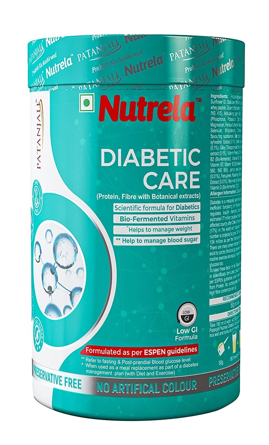 Nutrela Diabetic Care(400g ) Protein Powder, Adult Nutritional Health Drink ,for Diabetes, and Weight Management - Vanilla Flavour