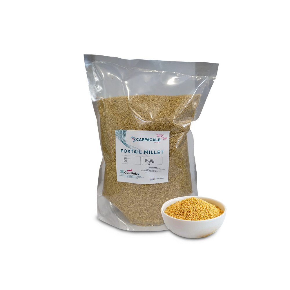 Cappacale Organic Foxtail Millet 1 Kg | Thinai | Navani | Korralu | Rich In Fiber, Low GI