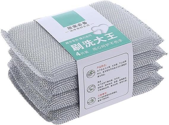 SmartGadgets Non Scratch Sponge Scrubber for Utensil Cleaning – Reusable Scrub Sponge for Kitchen Utensils, Scratch Proof Steel Wire Dishwashing Sponge, Ideal for Kitchen Cleaning Tasks (Pack of5)