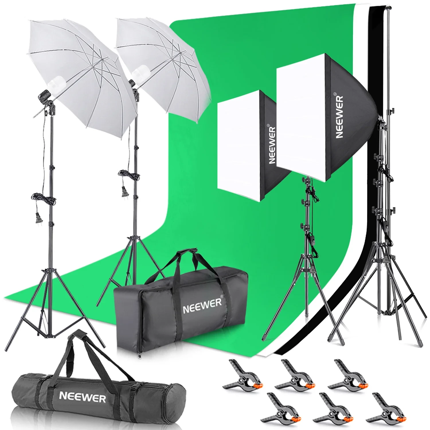 2.6x3M / 8.5x10FT Background Support System Lighting Kit with LED Bulb