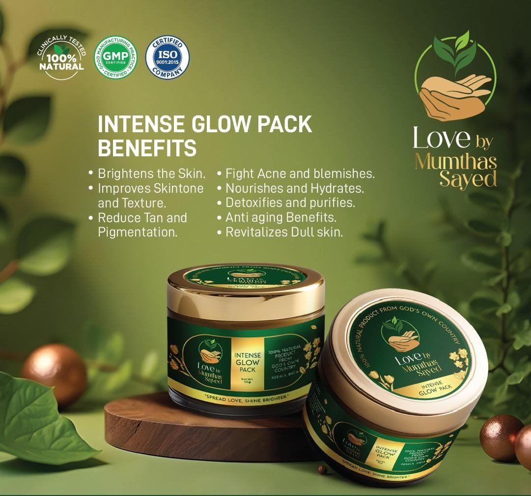 Intense Glow Pack 50g | Love by Mumthas Sayed | ⁠100% Natural Hand Made Skin Care cream | ⁠Inspired from Ayurvedic Dermatology | ⁠VARNYA GANA herbs | Thriphala