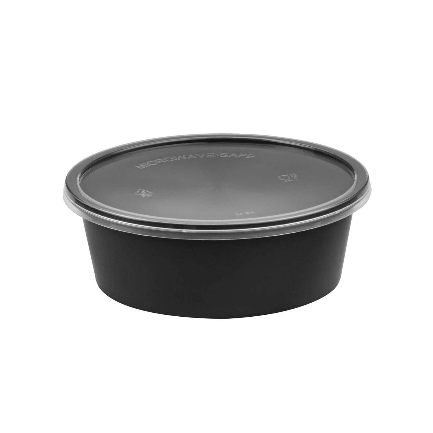 GONATURS Microwave Safe Round Containers with Lid Combo for Fridge, Food Storage (Black, 250ml) (Pack of 15)