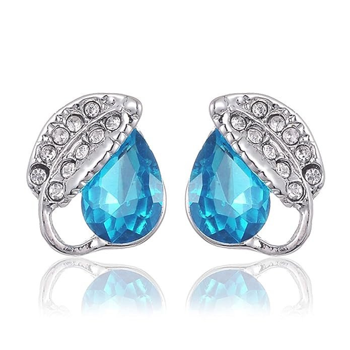 Crystals from Swarovski Stud Platinum Plated Earring for Women and Girls (E81146)