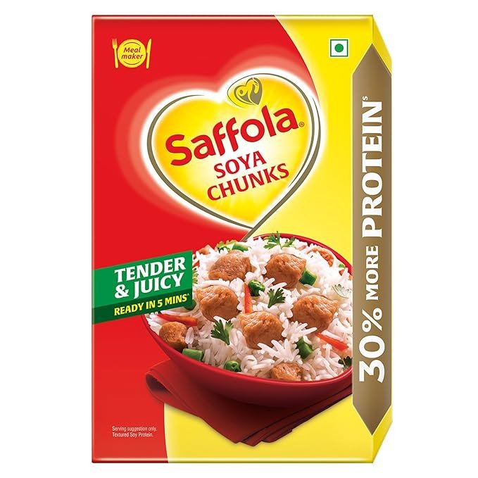 Saffola Soya Chunks,Tender & Juicy,53% Protein,200 Grams