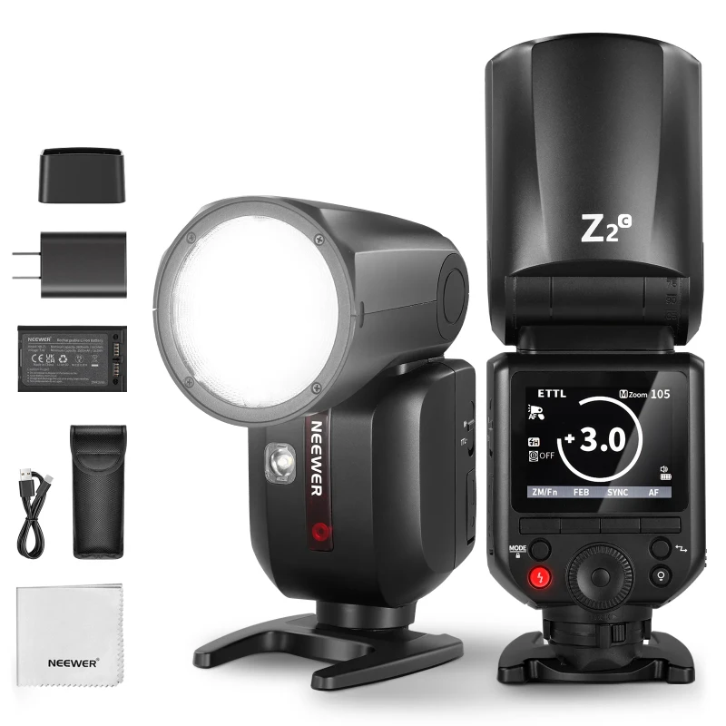 NEEWER TTL Round Head Flash Speedlite For Canon (Z2-C) - Basic Kit