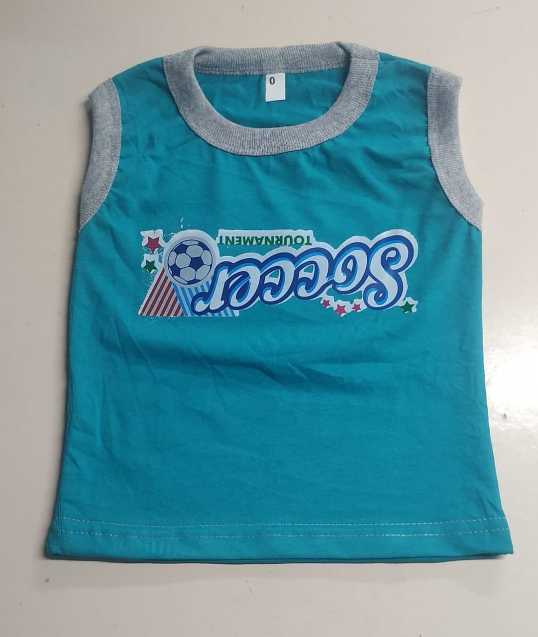 Sri Sowdeshwari Amman Tex Trendy Casual Soft Round Neck Printed Sleeveless Blue Colour Cotton T-Shirt For Boys ( S , M , L , XL )
