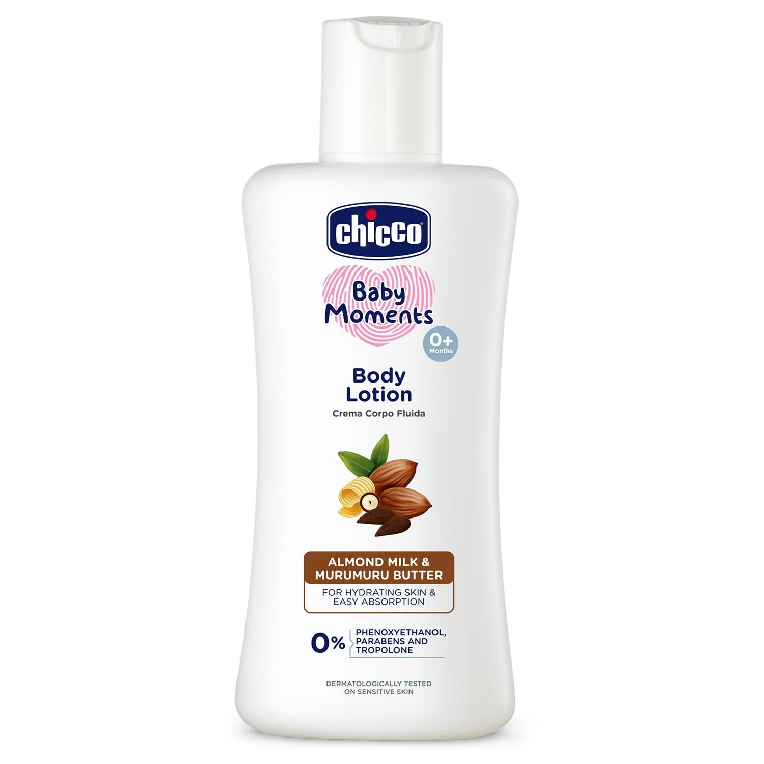 Chicco Baby Moments Body Lotion, New Advanced formula with Natural Ingredients for Daily Moisturization, Suitable for Baby’s moisturized skin, No Phenoxyethanol and Parabens (100ml)