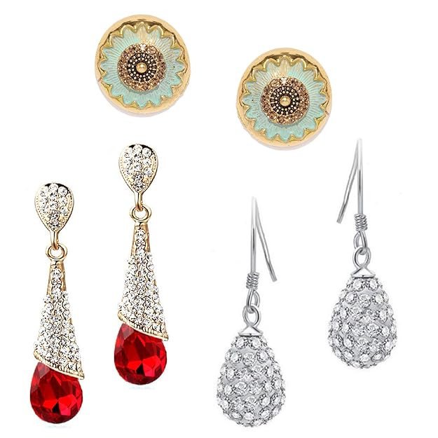 Modern Rhodium & Gold Plated Earring Combo for Women.