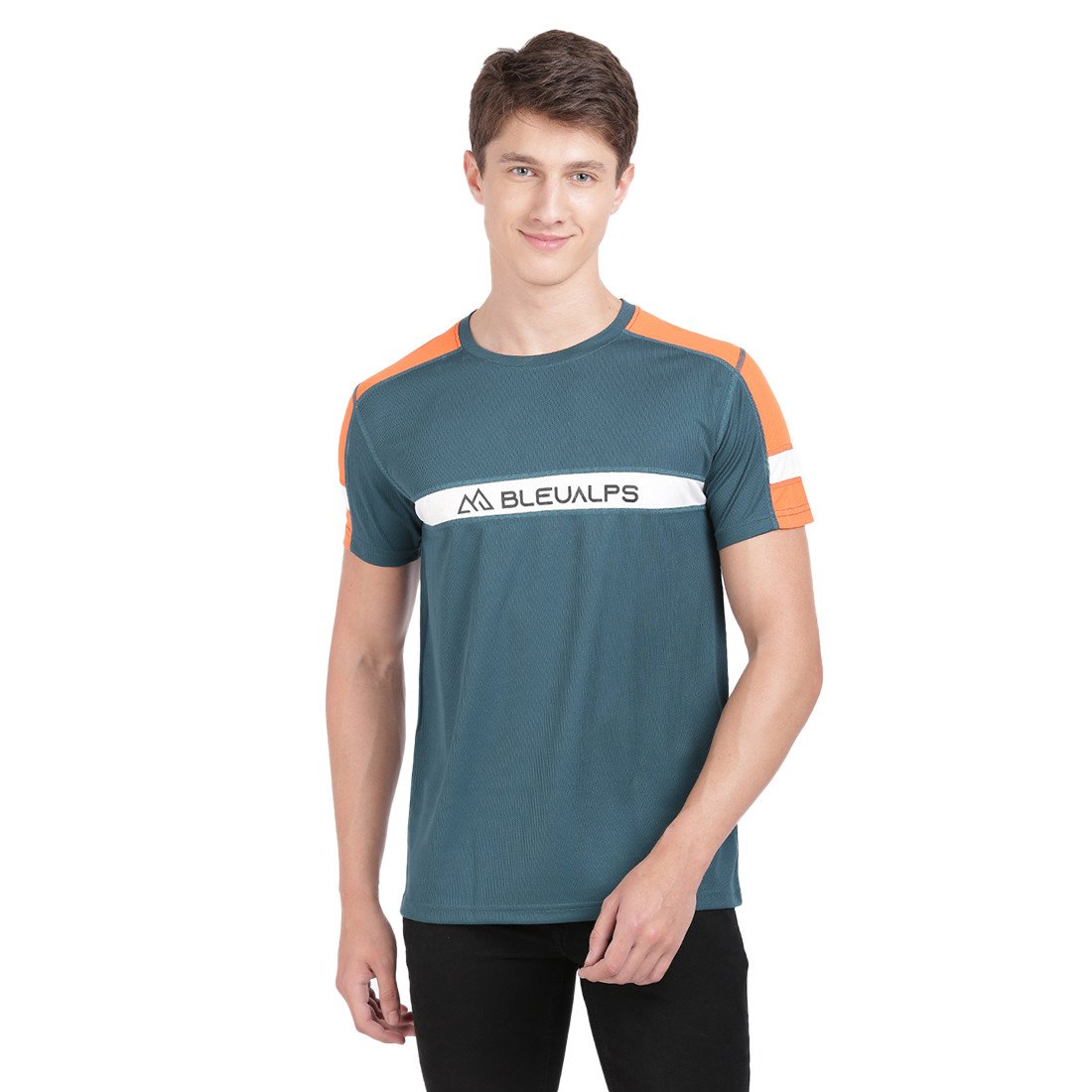 Bleualps Active Mens Round Neck Cut N Sewn Design Sports Half Sleeve T-Shirt | Sports T-Shirt | Workout T-Shirt
