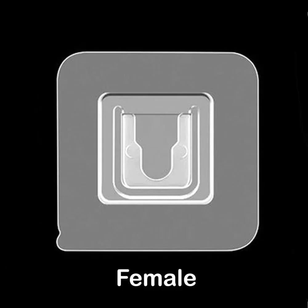 SmartGadgets Transparent Self Adhesive Plastic Female Wall Sticker Hooks Waterproof Sticky Hook for Home, Kitchen and Bathroom (Pack of 5)
