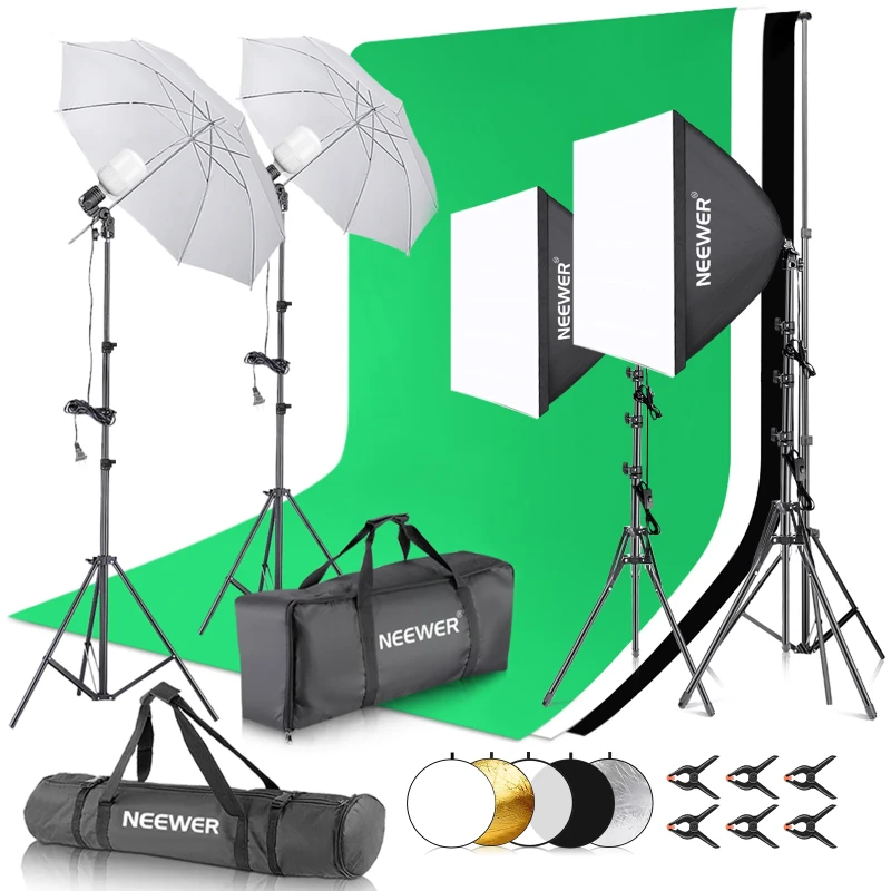 2.6x3M/8.5x10ft Photography Lighting Kit with Backdrops (NK102)