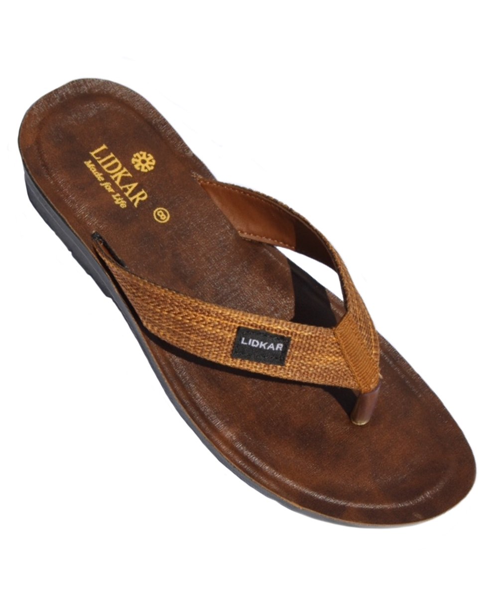 Best Polymer Men s Flip Flops Tan Colour Sizes 6 7 8 9 10