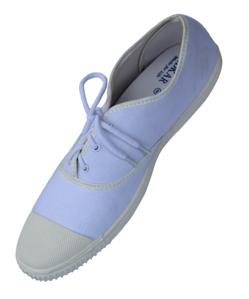 Best Polymer Women White Canvas Shoe, Sizes-2,3,4,5,6,7,8,9,10