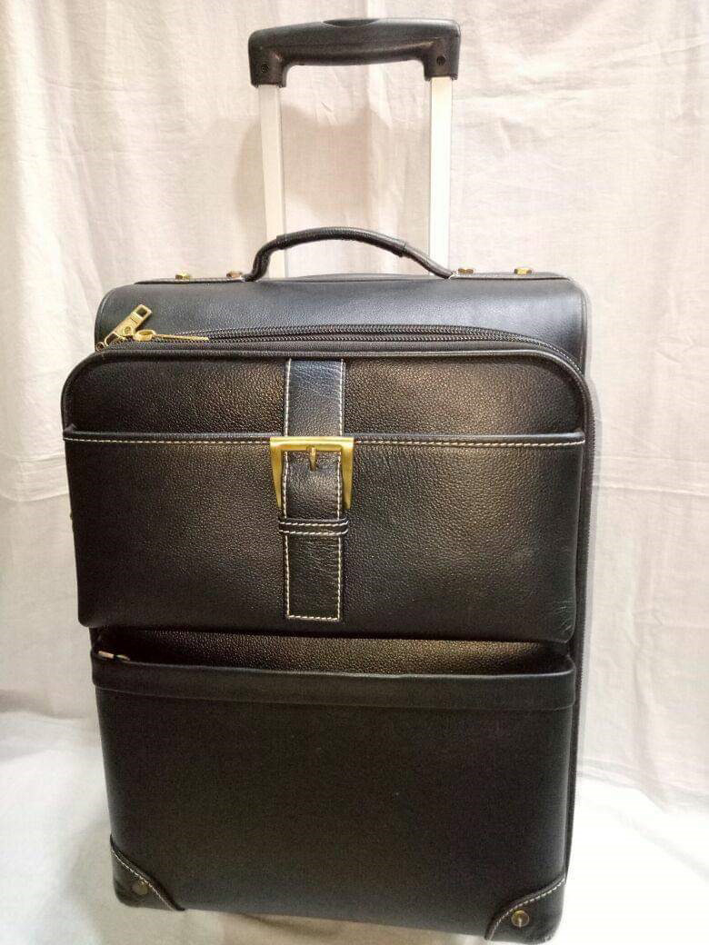 Travel Trolley Bag Genuine Leather