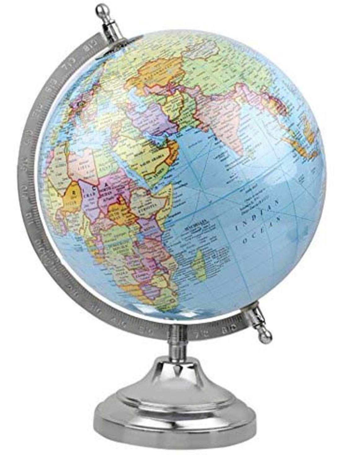 MasterSpiders Laminated Political 8 Inches Educational Steel Finish Arc and Base World Globe Home Decor Office Decor Gift ItemBlue