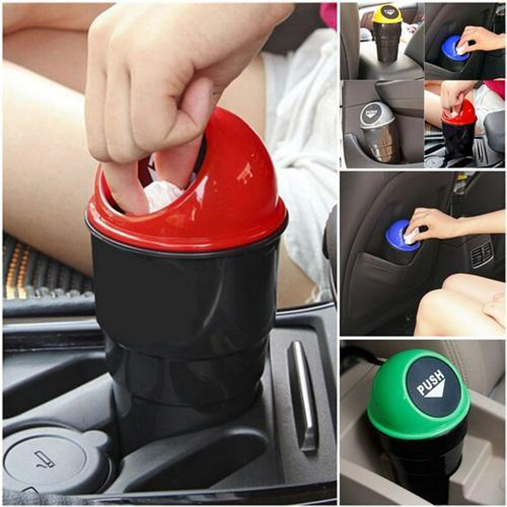 Plastic Mini Car TrashBin CanHolder Dustbin CoinHolder