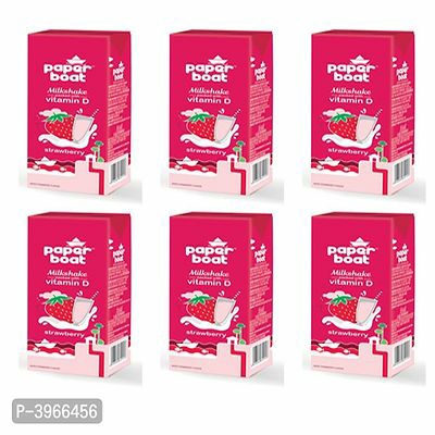 FSS Paper Boat Strawberry Milk Shake Juice 180 ML Pack Of 6