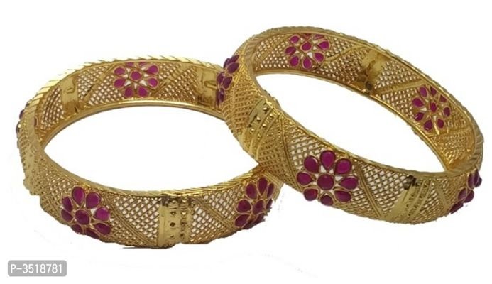 FSS Gorgeous GOLD Plated Metal Bangles Set Of 2