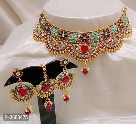 FSS Beautiful Alloy Beads Work Choker Jewelry Set