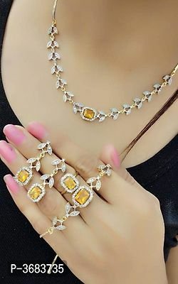 FSS Exceptional Yellow Alloy Jewellery Set