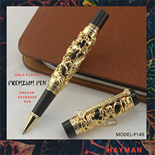EHP  Hayman Jinhao Dragon 24 CT Gold Plated Premium Roller Pen With Box (P-149)