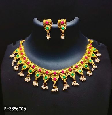 FSS Traditional Multi Color Beadwork Jewellery Set