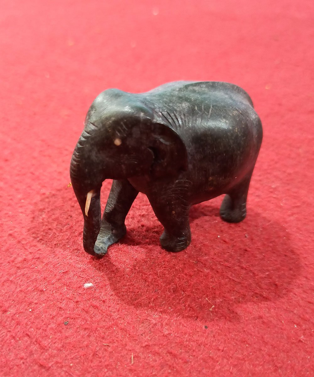 Wooden Carved Elephant - 2inch - Handicraft