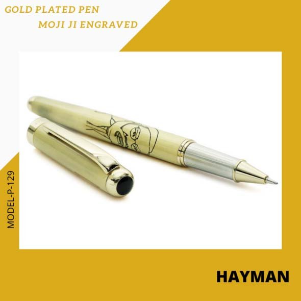 EHP Hayman 24 CT Gold Plated Narendra Modi Ji With Lotus Engraved Roller Ball Pen with Box (P-129)