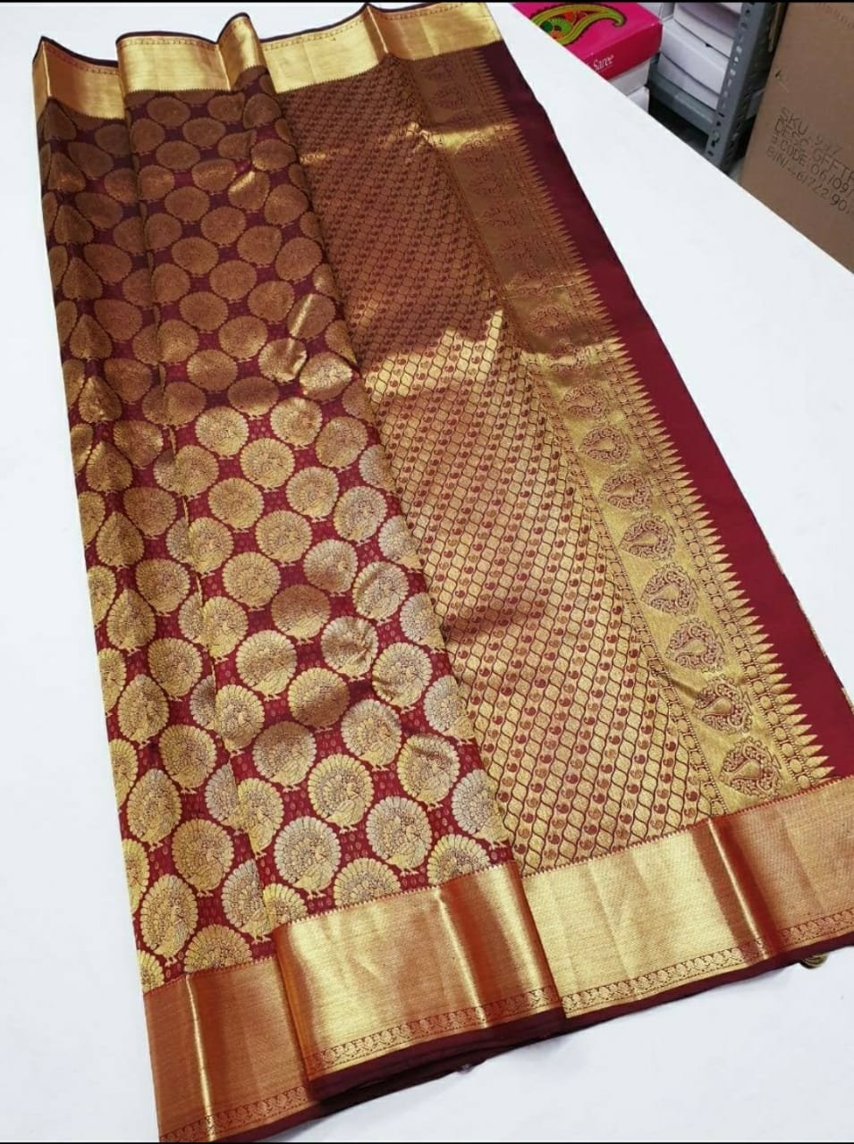 ELC Pure kanchipuram bridal silk saree