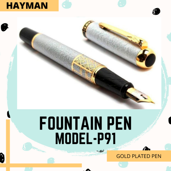 EHP Hayman Dikawen 24 CT Gold Plated Fountain Pen With Box (P-91)