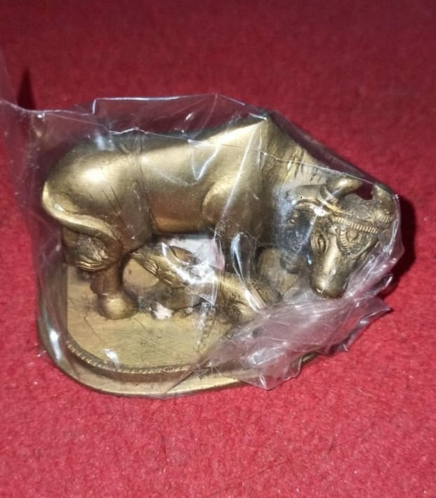 Mother cow With Kid  Brass Brass Moulded