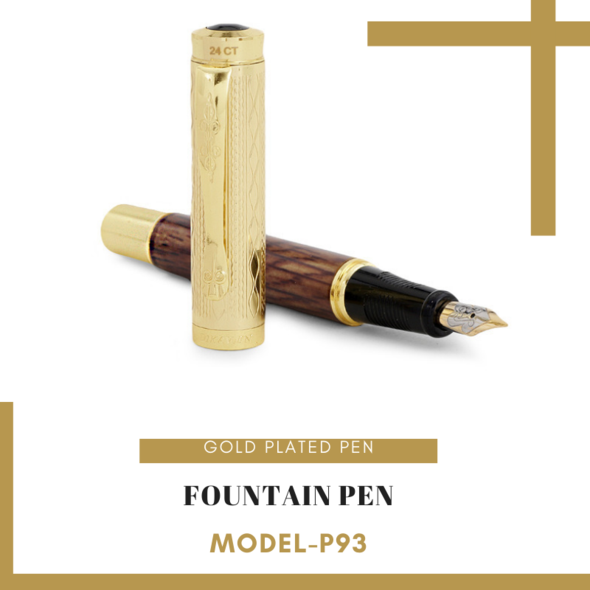 EHP Hayman Dikawen Gold Plated Fountain Pen With Box (P-93)