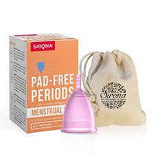 Sirona Reusable Menstrual Cup for Women - Medium Size , Ultra Soft Period Cup Made With Medical Grade Silicone, No Rashes No Leakage, Protection For Upto 8-10 Hours