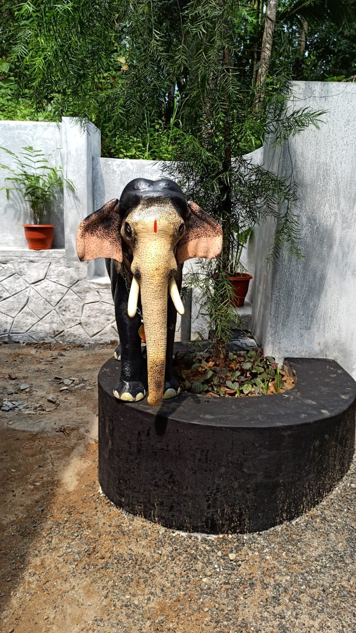 Thechikottukavu Ramachandran Fibre Sculpture-Miniature of Kerala Elephant