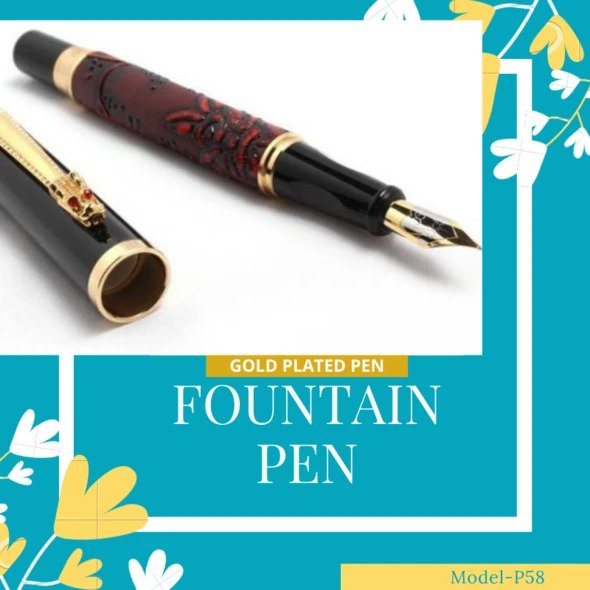 EHP Hayman Dikawen 24 CT Gold Plated Fountain Pen With Box (P-58)