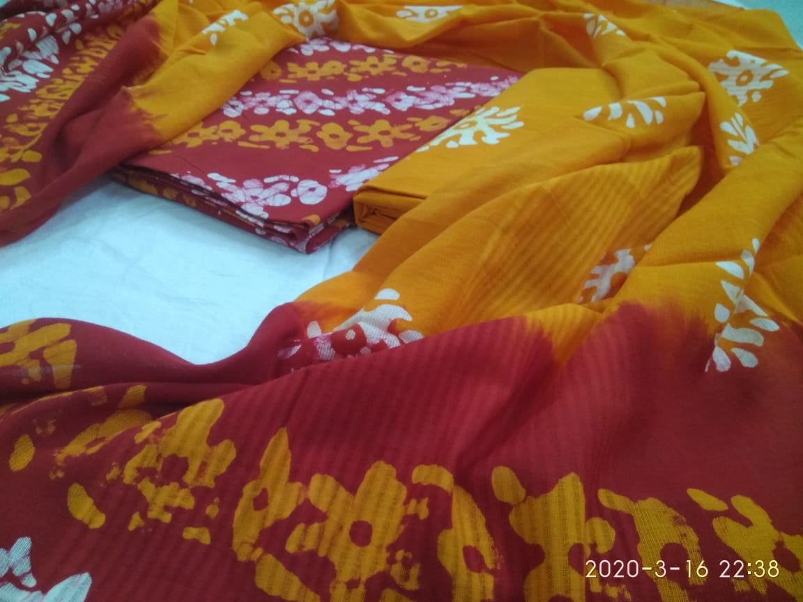 MKD Top cotton 2.50mtr  Bottom  cotton2.50mtr  Dupatta Cotton2.30mtr