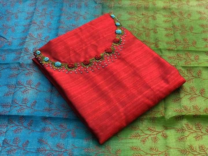 ELD Charming Kurti material 2.5 mtr,Red color