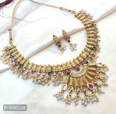 FSS Indian Bride Traditional Gold Plated Necklace Set