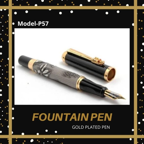 EHP Hayman Dikawen 24 CT Gold Plated Fountain Pen With Box (P-57)