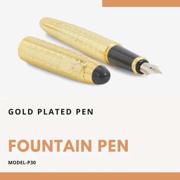 EHP Hayman 18 CT Gold Plated Fountain Pen with Box (P-30)