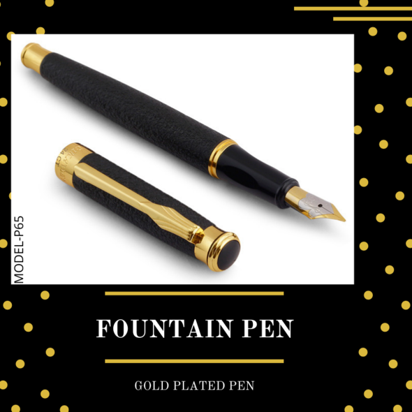 EHP Hayman Dikawen 24 CT Gold Plated Fountain Pen with Box (P-65)
