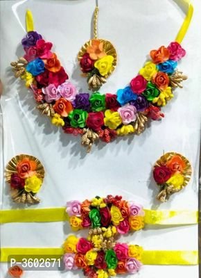 FSS Multi Color Flower Jewelry For Haldi Baby Shower