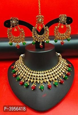 FSS Bridal Party Collection Red And Green Choker Jewelry Set