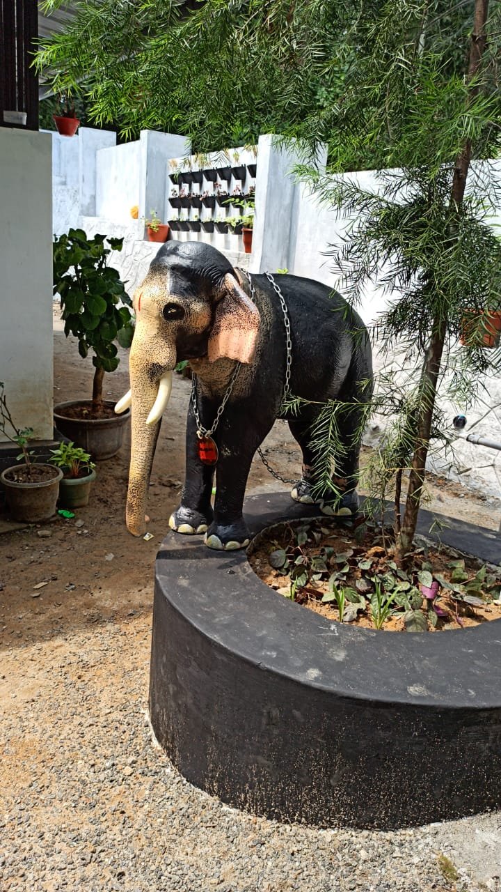 Thiruvambadi Sivasundar Fibre Sculpture-Miniature of Kerala Elephant